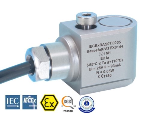 AC+Temp Premium HS-150IST Intrinsically Safe Accelerometer Side Entry
